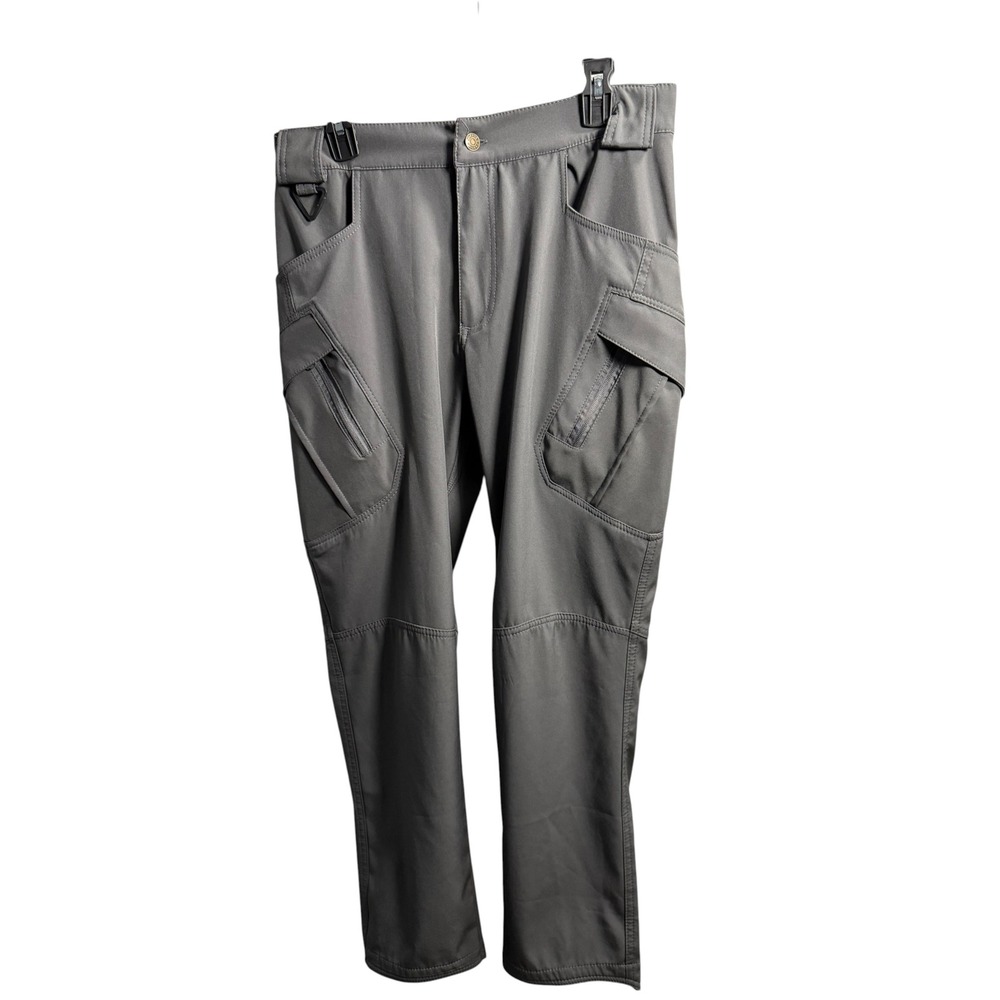 Mens Tactical Cargo Pants Gray Outdoor Hiking Utility Work Trousers Size M 32